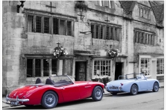 Cars in Chipping Campden ~ 0013A~ Healeys outside Badgers Hall Cars in Chipping Campden ~ 0013A~ Healeys outside Badgers Hall