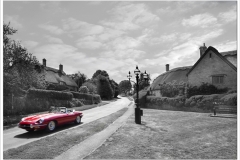 Cars in Chipping Campden ~ Jaguar E type arriving in Westington Cars in Chipping Campden ~ Jaguar E type arriving in Westington